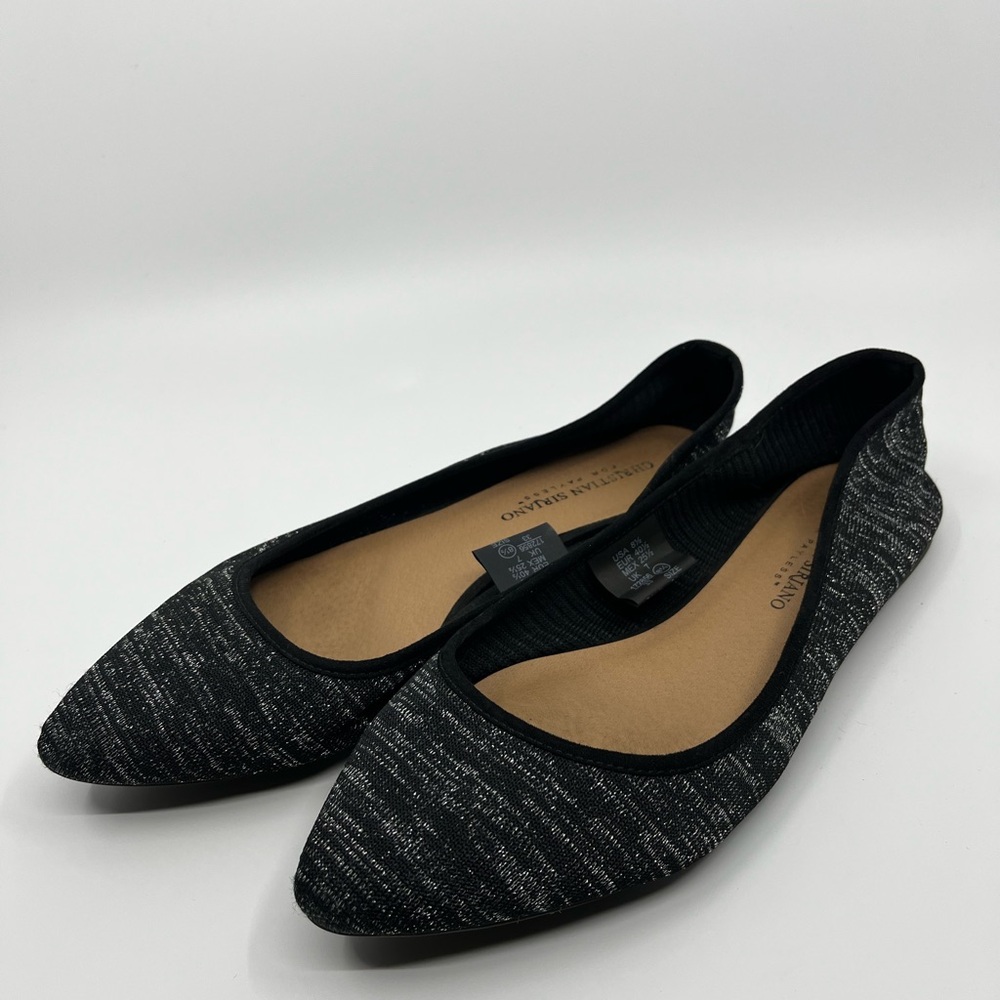 Christian Soriano Black Tweed Pointed-Toe Flats 8.5 (40.5)